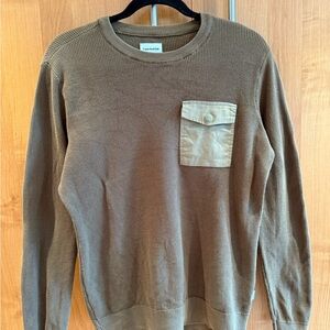 Frank And Oak Cotton Waffle Knit Sweater with Utility Pocket- Women’s M(Unisex)